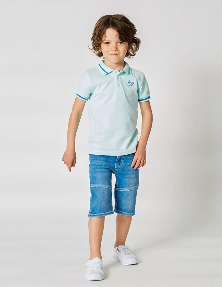 Polo Garçon "Classic" Bleu Clair 2