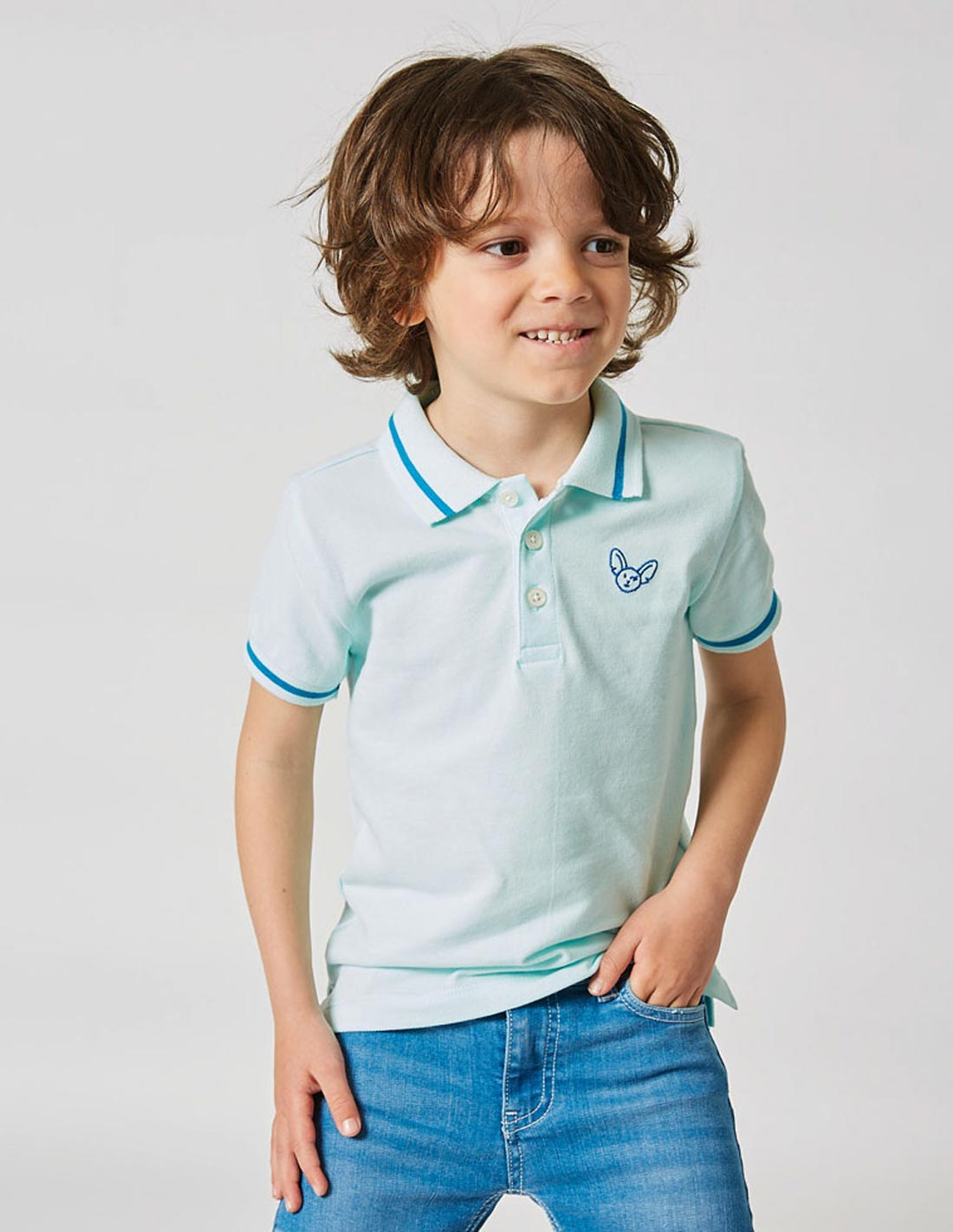 Polo Garçon "Classic" Bleu Clair Polo Garçon "Classic" Bleu Clair