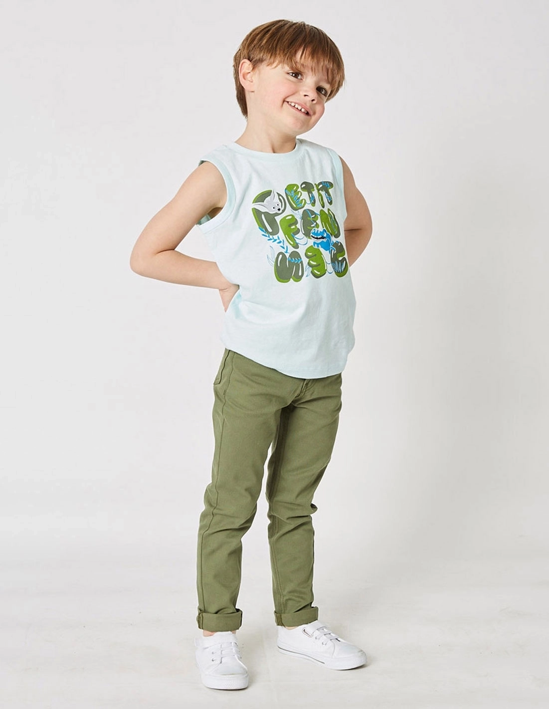 Pantalon Chino Garçon Kaki Pantalon Chino Garçon Kaki