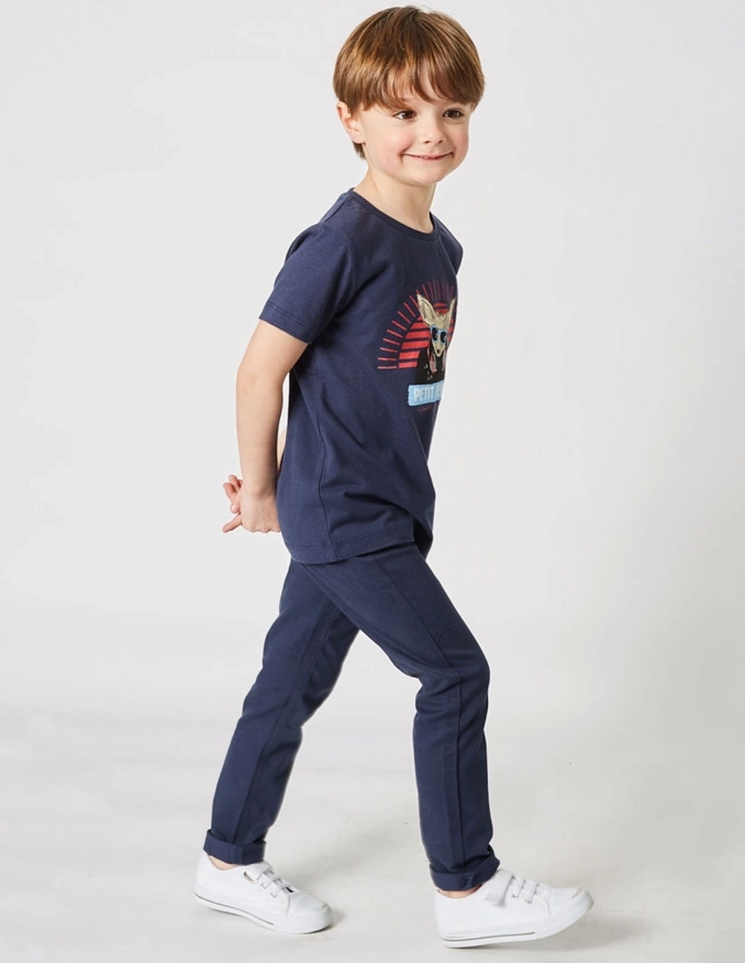 Pantalon Chino Garçon Bleu Navy