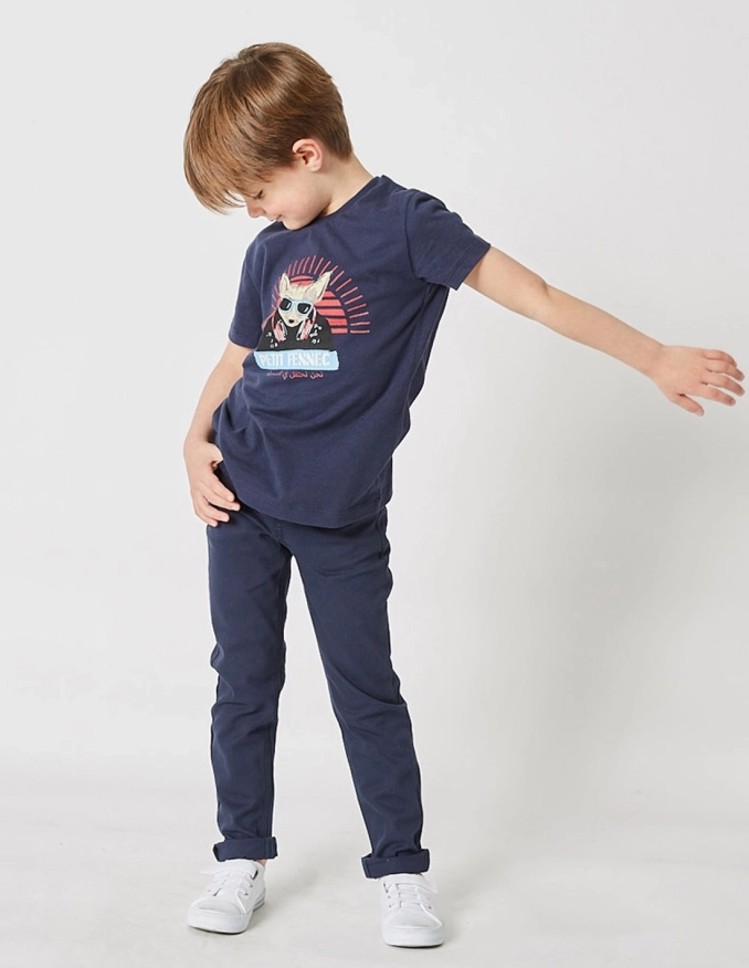 Pantalon Chino Garçon Bleu Navy