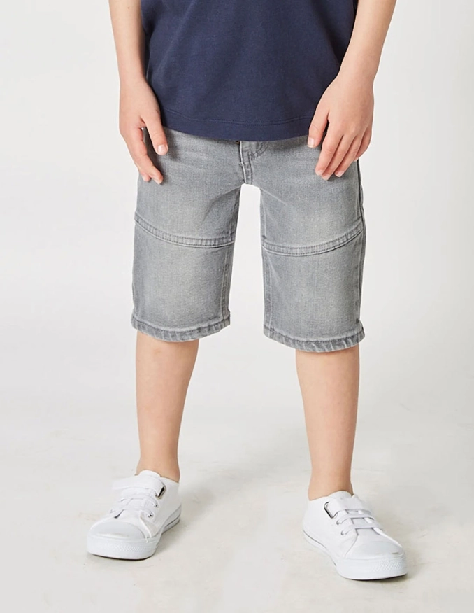 Pantacourt Jean Garçon "Petit Fennec Casual" Denim Gris