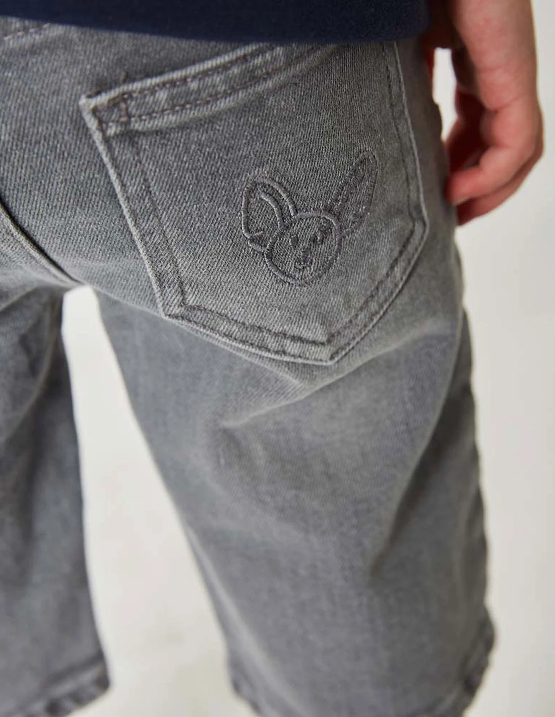 Pantacourt Jean Garçon "Petit Fennec Casual" Denim Gris Pantacourt Jean Garçon "Petit Fennec Casual" Denim Gris