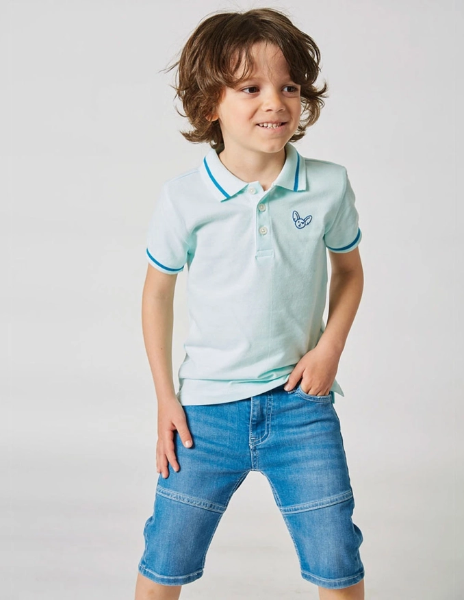 Pantacourt Jean Garçon "Petit Fennec Casual" Denim Clair