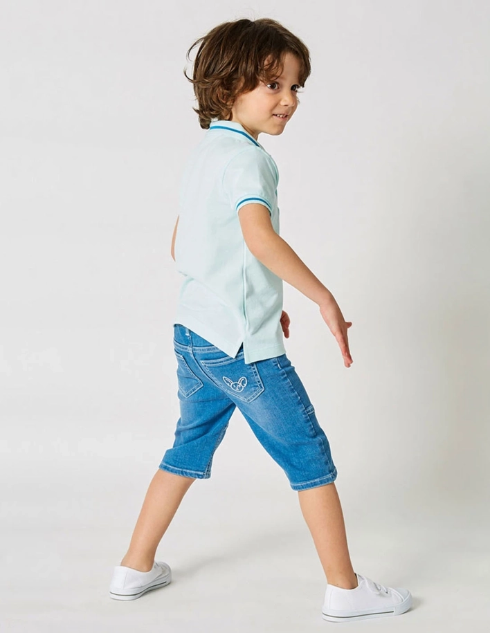 Pantacourt Jean Garçon "Petit Fennec Casual" Denim Clair 2
