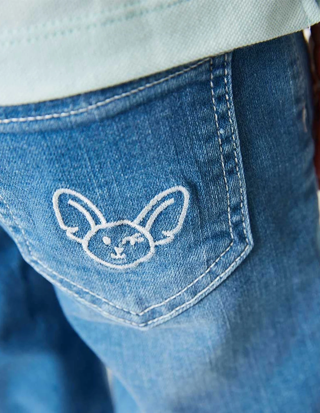 Pantacourt Jean Garçon "Petit Fennec Casual" Denim Clair Pantacourt Jean Garçon "Petit Fennec Casual" Denim Clair