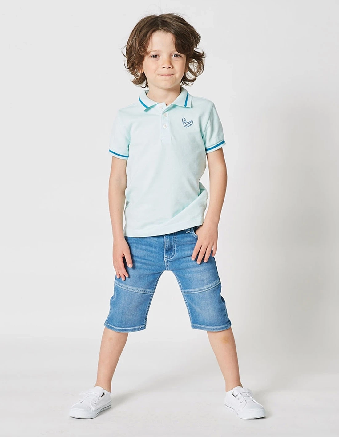 Pantacourt Jean Garçon "Petit Fennec Casual" Denim Clair Pantacourt Jean Garçon "Petit Fennec Casual" Denim Clair