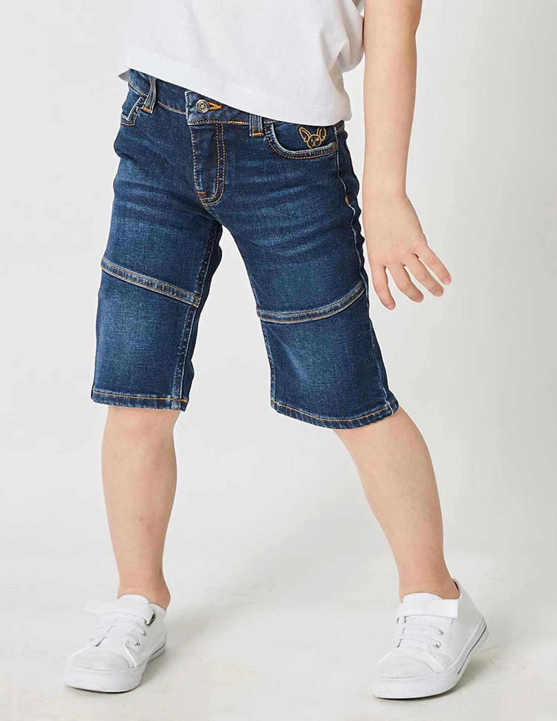Pantacourt Jean Garçon "Petit Fennec Casual" Denim Foncé Pantacourt Jean Garçon "Petit Fennec Casual" Denim Foncé