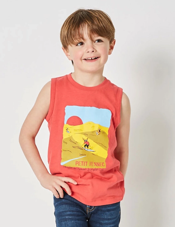 Débardeur Garçon "Sahara Surf" Rouge Terre 2