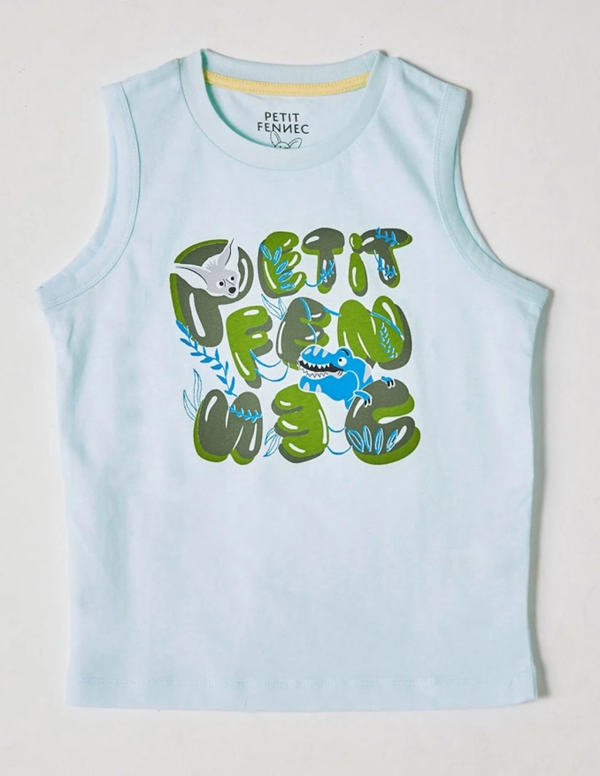 Débardeur Garçon "Cache-Cache Ensoleillé" bleu clair