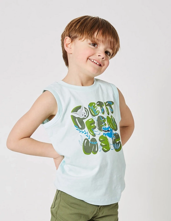 Débardeur Garçon "Cache-Cache Ensoleillé" bleu clair