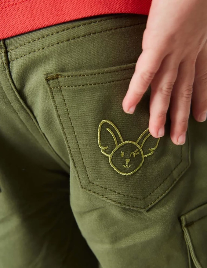 Bermuda Garçon "Petit Fennec Urban" Kaki