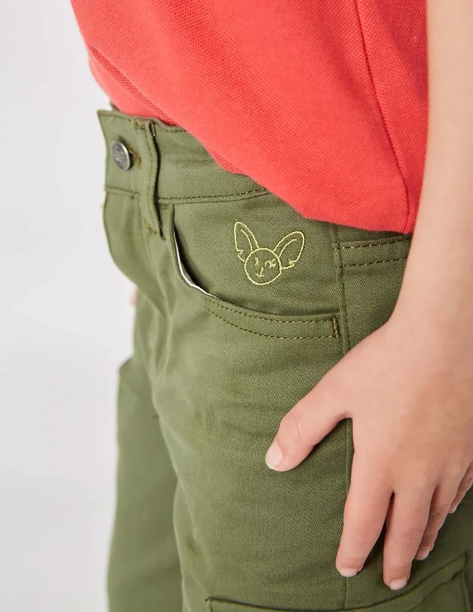 شورت برميدا للأولادي "بيتي فينك حضري" أخضر كاكي