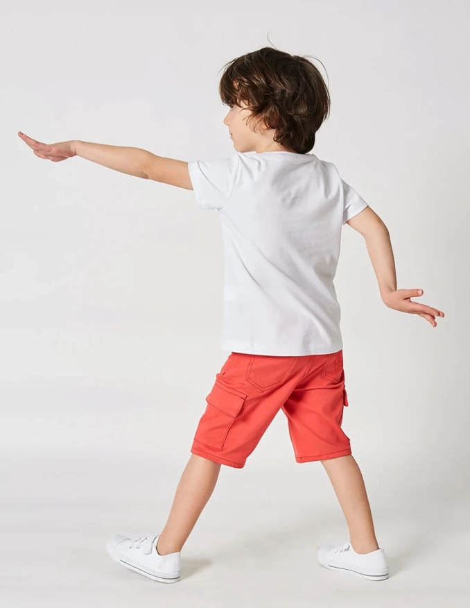 شورت برميدا للأولادي "بيتي فينك حضري" أحمر