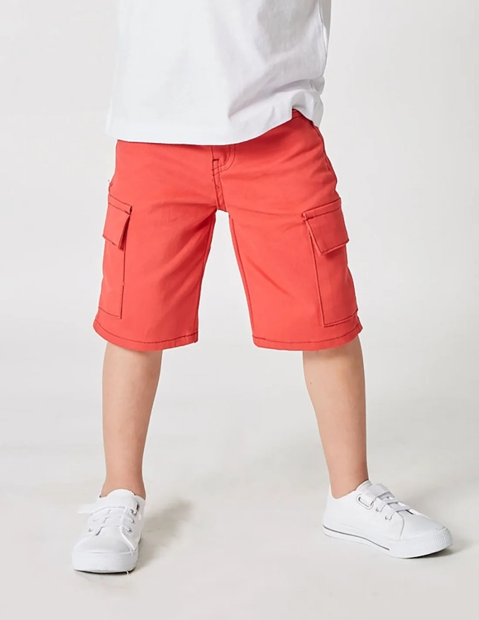 شورت برميدا للأولادي "بيتي فينك حضري" أحمر