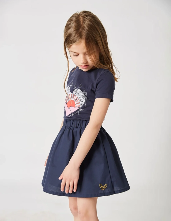 تنورة واسعة "بيتي فنك دوسور"  أزرق داكن