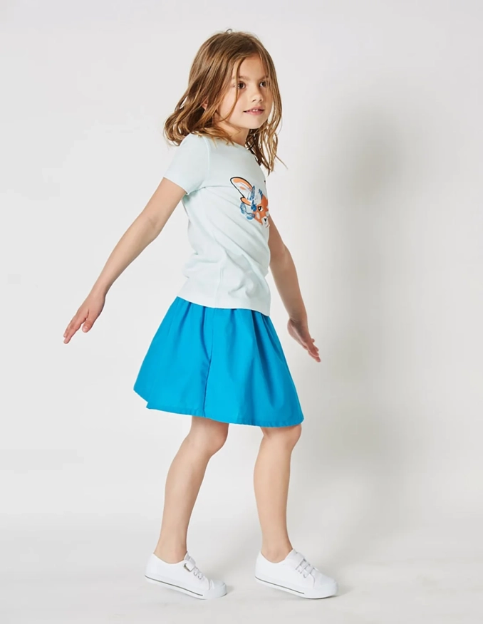 تنورة واسعة "بيتي فنك دوسور" أزرق بحري