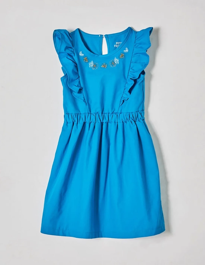 Robe Chic en Popeline Bleu