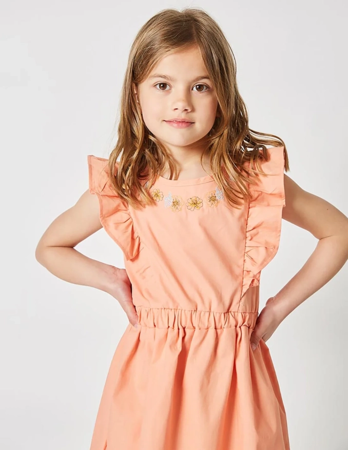 Robe Chic en Popeline Corail