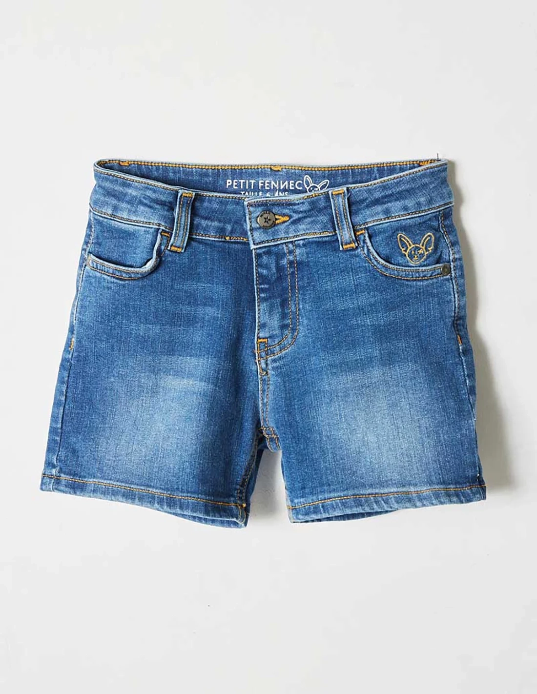 Short en Jean Fille "Petit Fennec Craquant" Denim Foncé Short en Jean Fille "Petit Fennec Craquant" Denim Foncé