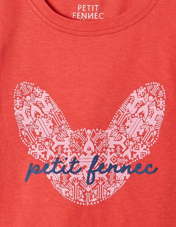 Débardeur Fille "Petit Fennec Culturel" Rouge Terre