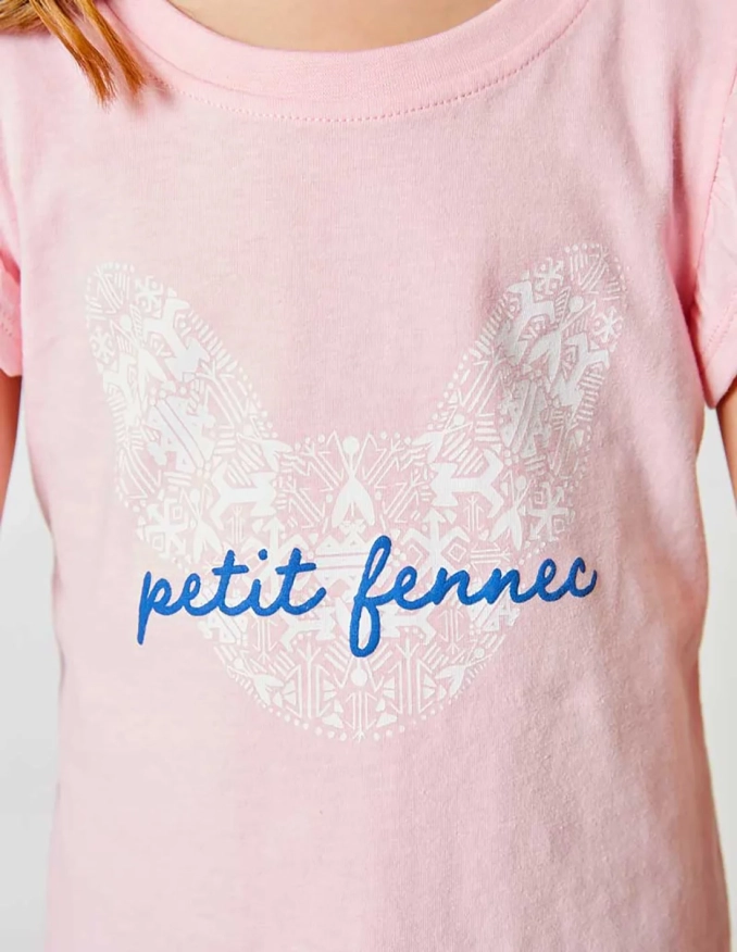 Débardeur Fille "Petit Fennec Culturel" Rose Clair