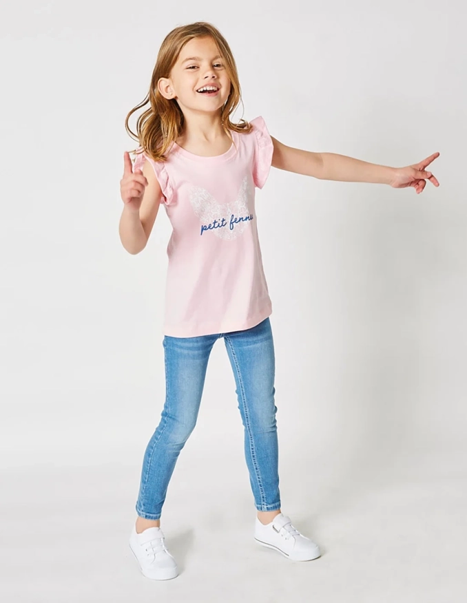 Débardeur Fille "Petit Fennec Culturel" Rose Clair