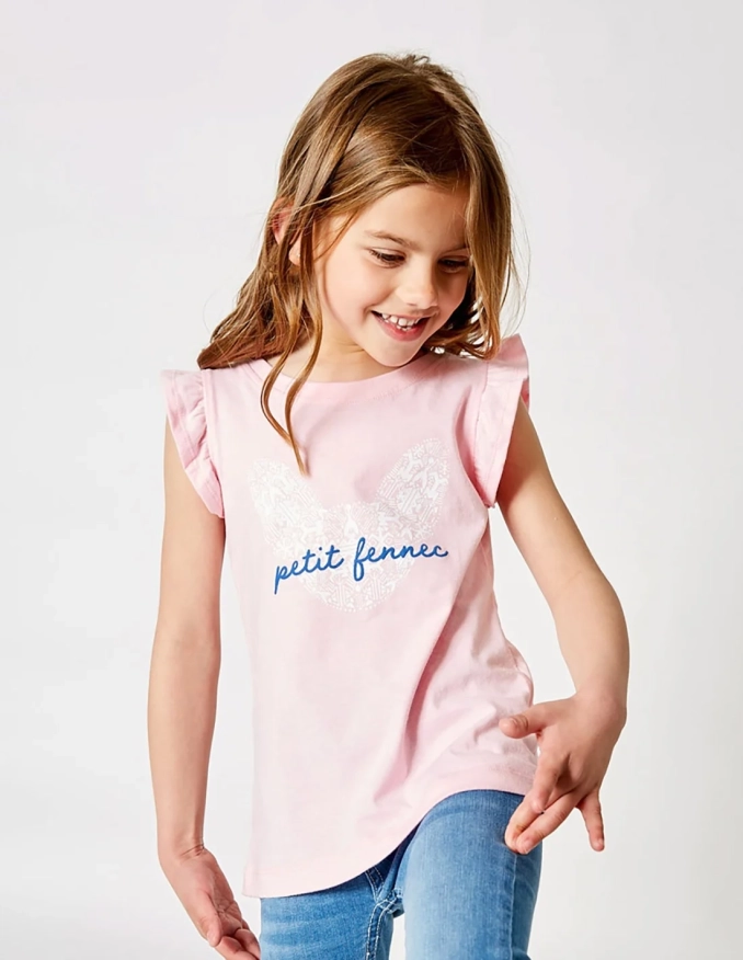 Débardeur Fille "Petit Fennec Culturel" Rose Clair