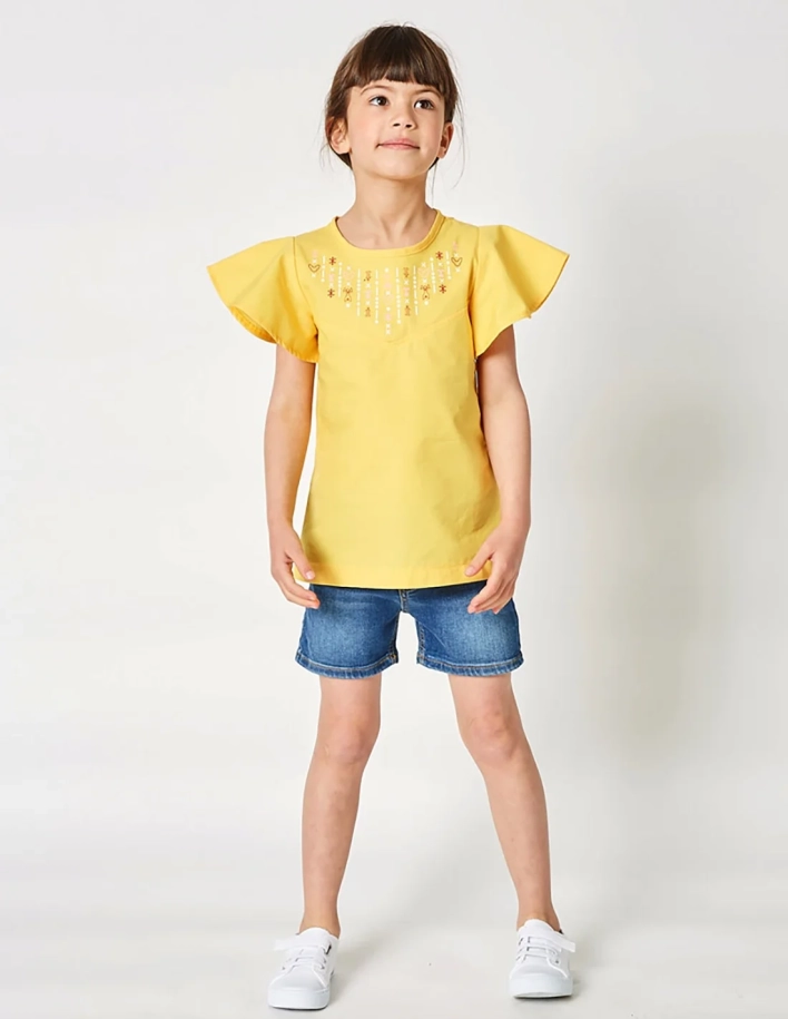 Blouse fille, Soleil d'Algérie, Jaune Safran 2