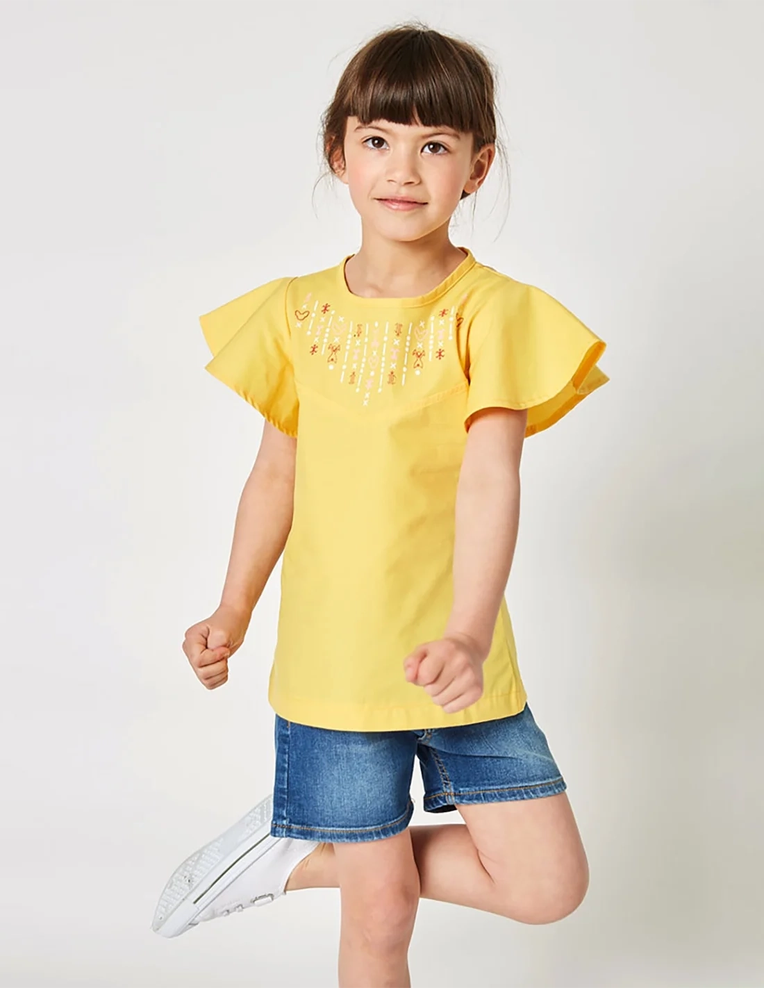 Blouse fille, Soleil d'Algérie, Jaune Safran Blouse fille, Soleil d'Algérie, Jaune Safran