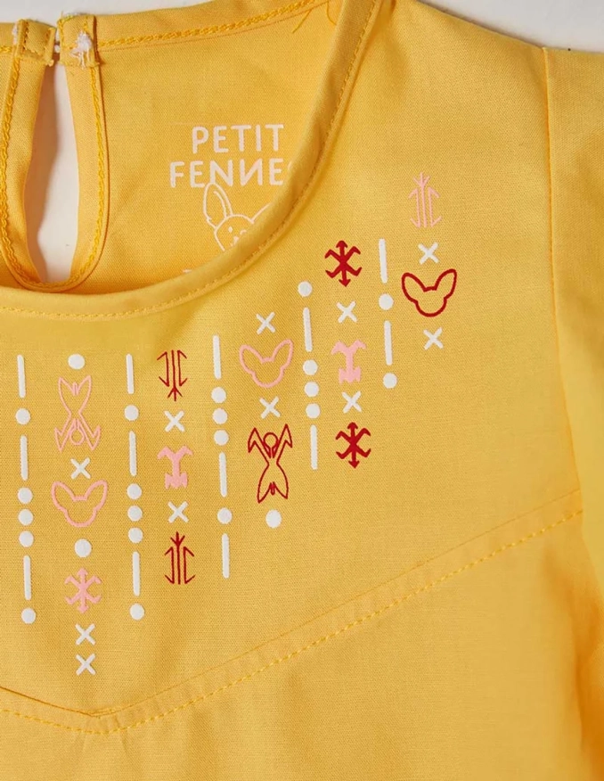 Blouse fille, Soleil d'Algérie, Jaune Safran