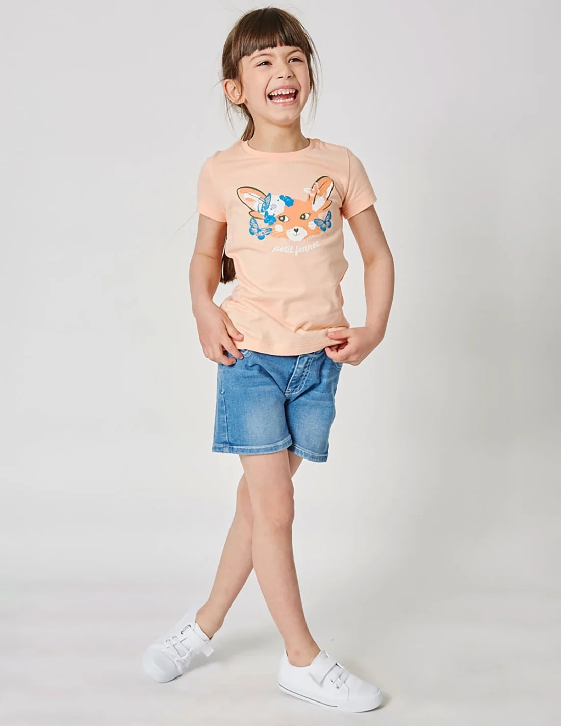 T-shirt Fille "Petit Fennec" Corail T-shirt Fille "Petit Fennec" Corail