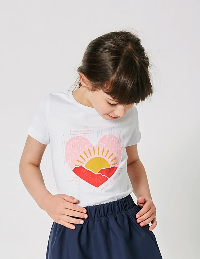 تي شيرت بناتي" بيتي فنك " أبيض ناصع