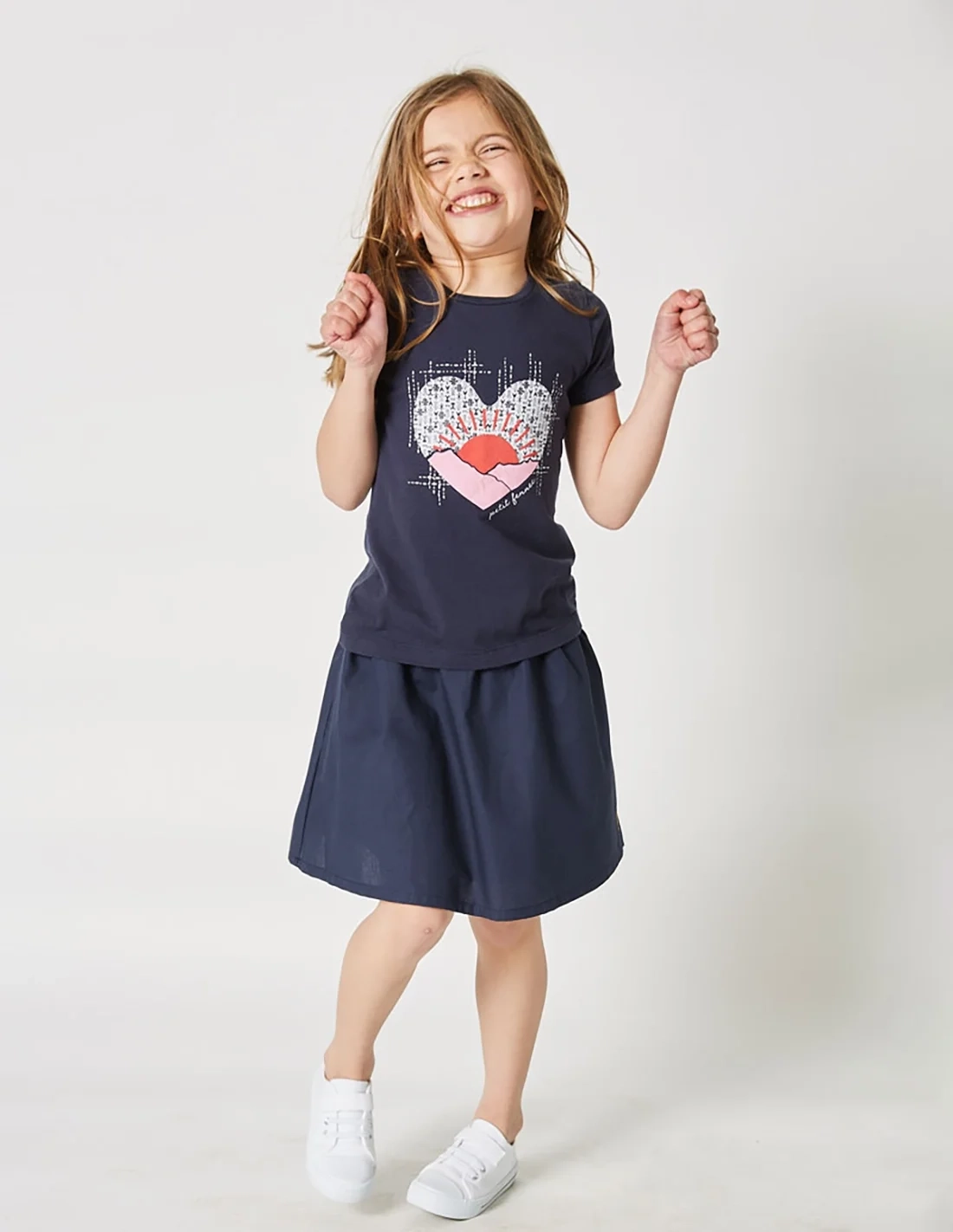 T-shirt Fille "Petit Fennec" Bleu Navy T-shirt Fille "Petit Fennec" Bleu Navy
