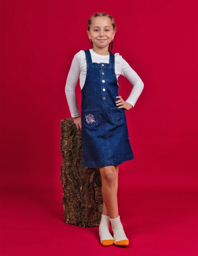 Robe Salopette En Jean Marine Foncée