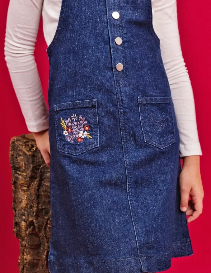 Robe Salopette En Jean Marine Foncée