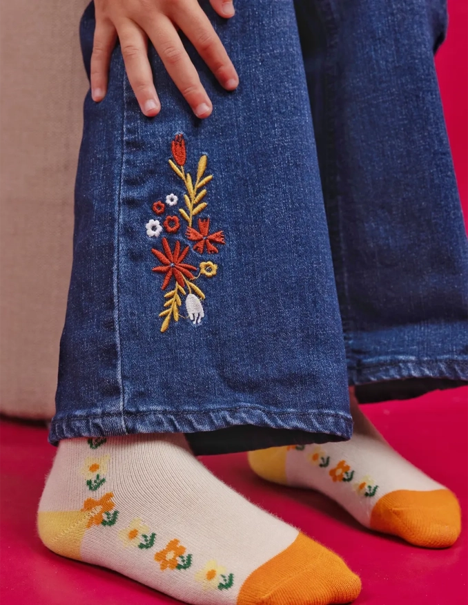 Pantalon Jean Fille Large Bleu Foncé