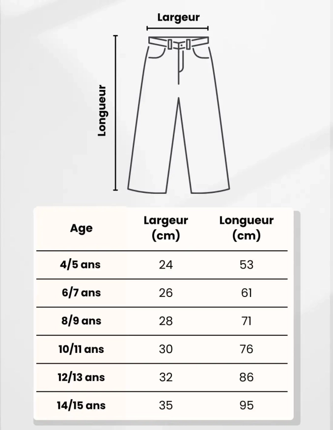 Pantalon Jean Fille Large Bleu Foncé