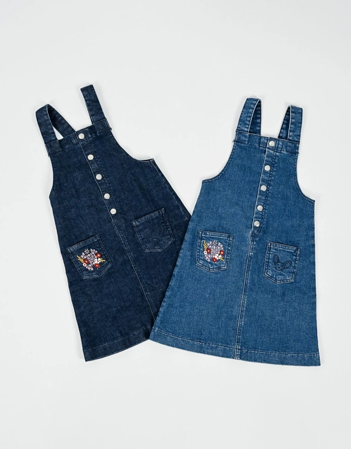 Robe Salopette En Jean Bleue Foncée